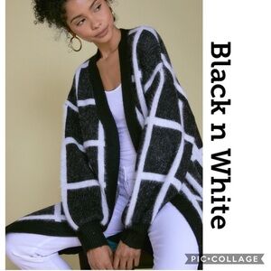Black n White! Beautiful Open Cardi Sweater